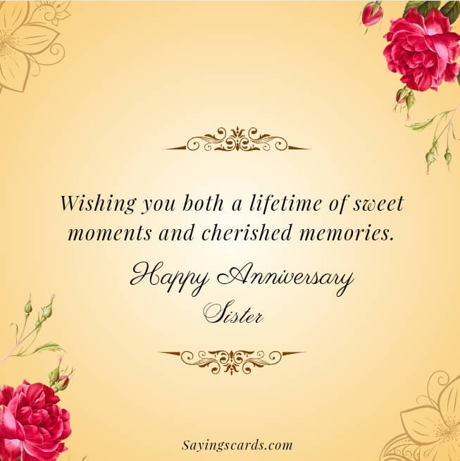 Anniversary Sayings For Cards For Sister