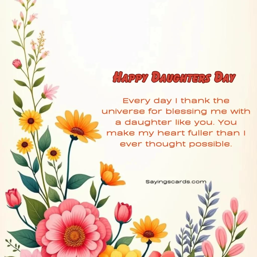 Happy Daughters Day 2024 Sayings Cards