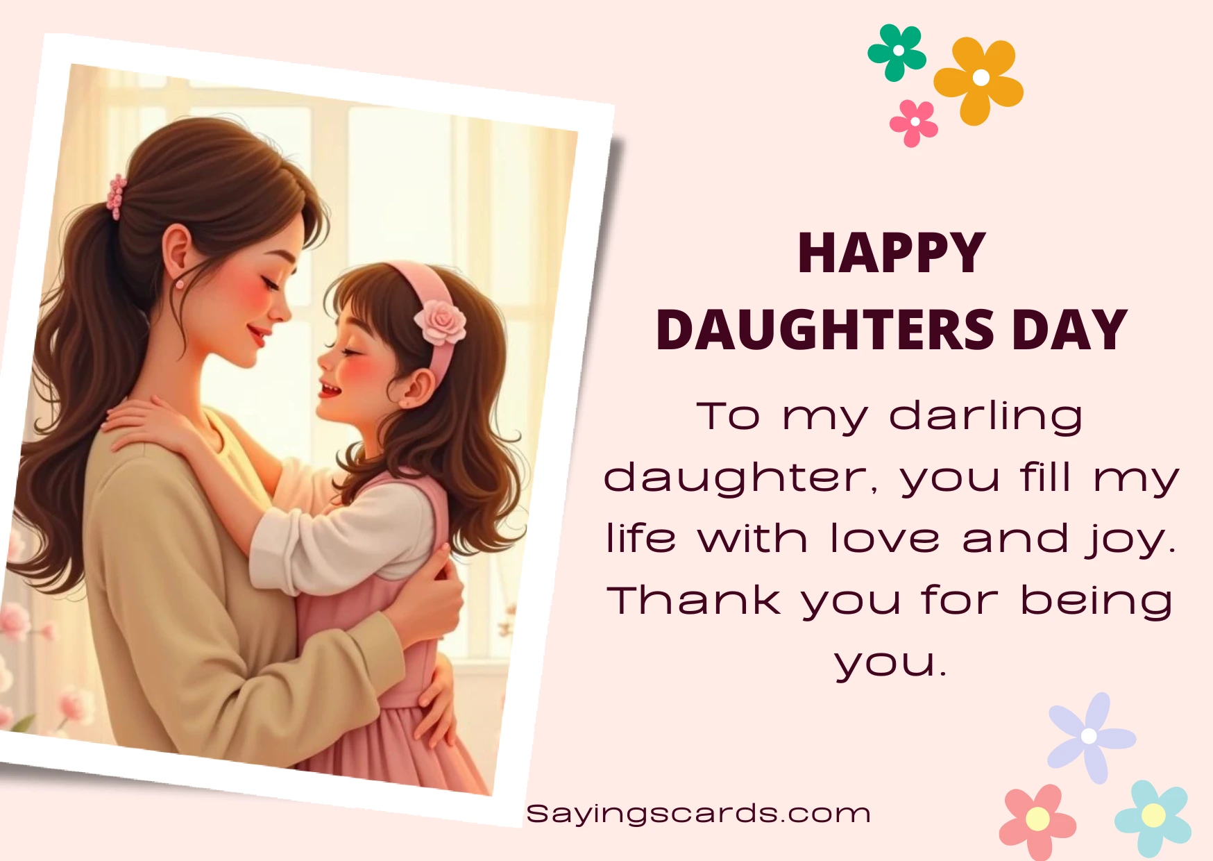 Happy Daughters Day Sayings Cards